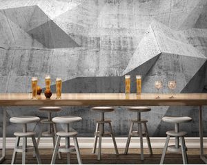 Tapety niestandardowe 3D Papel de parede betonowe murale ścienne do baru ktv el salon tle tapeta dekoracja domu