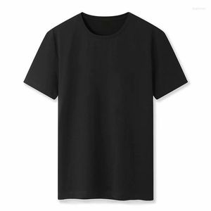 Erkek Tişörtleri Retro Vahşi Pamuklu Düz Renk Gevşek Kısa Kollu Dipli Gömlek T-Shirt Beyaz Erkekler ve Erkekler Gelgit Giysileri
