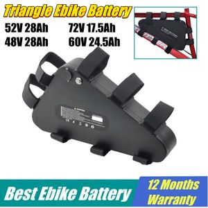 36V 48V 52V 60V 72V Ebike Pil Üçgen Elektrikli Bisiklet 1000W 2000W 3000W Lityum Piller 18650 Samsung Hücre