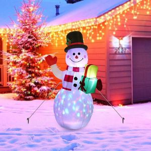 Decoração de festa 1,5m Christmas Snowman Inflable LED Light Toy Dolls Yard Prop para ornamentos ao ar livre