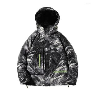 Men's Down Men Camouflage Hooded Jacket Male Long Overcoat 2023 Mens Winter Parka Thick Warm Windproof Coat