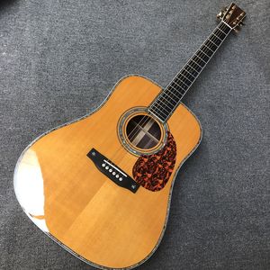 Chitarra personalizzata, top in abete rosso AAA massiccio, tastiera in ebano, fasce e fondo in palissandro, accordatore aperto, chitarra acustica di alta qualità da 41 pollici