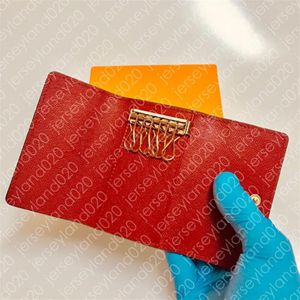 6 Seis Titulares -chave M62630 Wallet Womens Designer Fashion 4 Ring Key Case Bolsa de luxo Caso de luxo Red Monograma preto dami253r