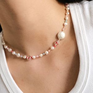 Ketten Moloye 2023 Natürliche barocke Perlenkette Choker Liebe japanische und koreanische Reisperle Ins Wind Girl Clavicle Chain