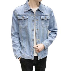 Men's Jackets Cotton Denim Jacket Men Casual Solid Color Lapel Single Breasted Jeans Autumn Slim Fit High Quality Mens CoatMen's