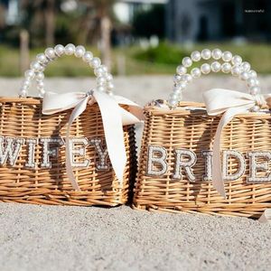 Parti Dekorasyon Gelini Bayan Wifey Bag Boho Rustik Plaj Havuzu Tekne Yat Gölü Gelin Duş Düğün Nişan Balayı Bachelorette Hediye