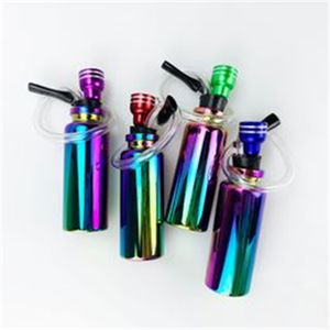 Smoking Pipe Aluminum water pipe ice blue dazzling glass filter water pipe removable cleaning mini bong