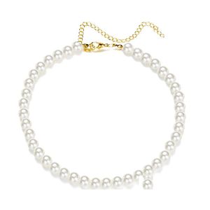 Chokery moda elegancka biała imitacja Pearl Choker Naszyjnik Duże okrągłe perełki Naszyjniki ślubne dla kobiet Charge Jewelry 3073 Q2 DRO DH1FS