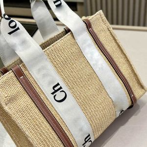 Torby plażowe luksusowe tkanie słomy projektant znane kobiety Tote zakupy pojedyncza torebka płótno Trave portfel na ramię torebki 230207