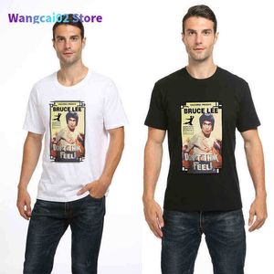 Erkek T-Shirt Marka Erkek T Gömlek Erkek Kadın Yaz Moda Rahat Bruce Lee Baskı Kısa Kollu Pamuk T Gömlek Sokak Çift Tees 020723H