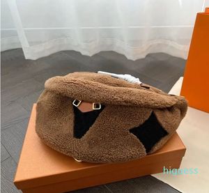 Designer bumbag Teddy plush tote bag Luxury Fashion Casual Lady Down canvas bag Pockets Women messenger bags Small purses Crossbody Travel Messenger Long wallets