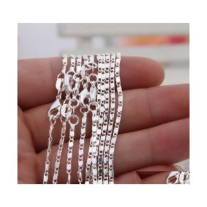 Chains 10Pcs Plated Sier Tile Necklaces 2Mm Womens Figaro Link Necklace 163041 Q2 Drop Delivery Jewelry Pendants Dhnex