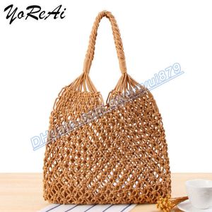 Bothes Yoreai Cotton Rope ST ST STR SHEER Macrame Tote Bohemian Ultralight Stucchi a spalle NET PACCHE