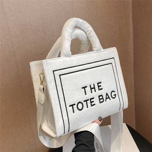 2023 Purses Clearance Outlet Online Sale Plush Autumn New Fashion Large Capacity Tote Brodery Letter One Shoulder Messenger Bag