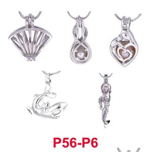 Lockets blandade 300 stilar Pearl Cage Pendant Fashion Hollow Animal Aromaterapi Essential Oil Diffuser Locket Montering för J DHGARDEN DHVMX