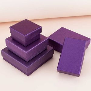 Present Wrap Purple Gift Packaging Jewelry Storage Ring Necklace Box Rectangular Sponge Fode Carton 0207