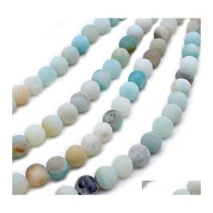 Other 10Mm Matte Amazonite Bracelet Gemstone Round Beads Elastic Good Luck 849 Q2 Drop Delivery Jewelry Dhhob