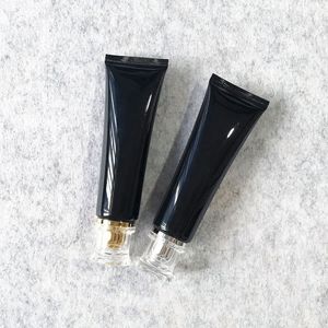50g perfume bottle Black Long Empty Soft Tubes Facial Cleanser Cosmetic Container 50pcs