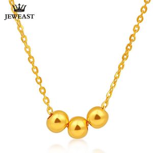 Chains Pure Gold Necklace Real AU 999 Solid Chain Nice Lucky Beads Upscale Trendy Classic Fine Jewelry Sell 2023
