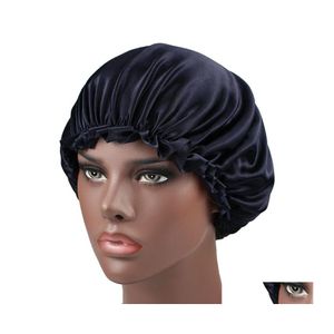 Czapki do czapki/czaszki elastyczne kobiety satynowe maska ​​turban hat chemo czapki jedwabne donna sleep kapian hair er er wmtheb Queen66 49 Dhcly