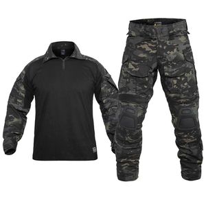 Männer Trainingsanzüge Größe Militär Set Taktische Tarnung Uniform Kleidung Anzug Männer Arbeit Armee Kampf Paintball CS Training Cargo HosenMen's Tra