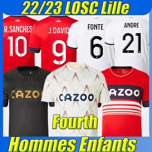 Losc Lille Futbol Formaları 22/23 Dördüncü J David Fonte Angel Andre Gomes 2022 2023 Lille Olympique Jikone Jikone Cabella T.Weah L.Aaujo 4. Maillot de Futbol Gömlek