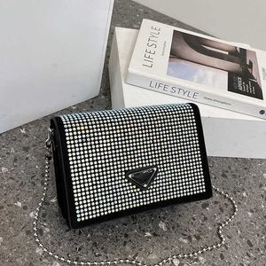 Rzeczy worki trójkąt bystrowa nowa moda mody Full Diamond Cross Bag