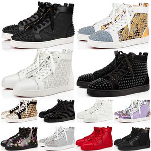 2023 Brand Designer Boots Studded Spikes Shoe Red Bottoms Louboutins shoe for Mens Women High Boots Party Lovers Genuine Leather Booties Bottom Sneakers Size 36-47