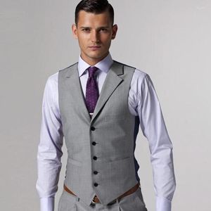 Men's Vests Gray Country Wedding Men Notched Lapel Casual Man Waistcoat Custom Made Slim Fit Blazers For Bridegroom