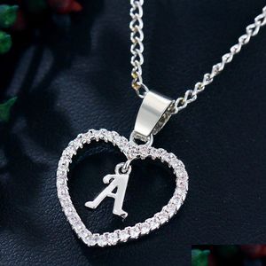 Pendant Necklaces Sier Plated Letter Y Necklace 26 Letters Zircon Love Jewelry 18 Inches Chain Drop Delivery Pendants Dhgarden Dhzxi