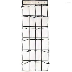 Storage Boxes Over The Door Shoe Organizer Clear Hanging Rack Fabric Closet Bag 24 Large Mesh Pockets Sh