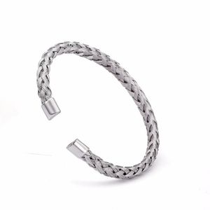 Bracelets de charme Moda simples prata manada Menino Mulheres jóias Correia casual Round Bangles