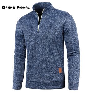 Maglioni da uomo Autunno Maglioni da uomo con mezza cerniera più spessi Pullover per uomo Felpa con cappuccio Uomo Sweatshir Primavera Tinta unita Dolcevita Felpe 4XL 230207