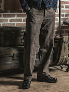 Men s byxor Bronson 1920 -tal pinstripes arbetarklass Men vintage herrar kostym byxor 230207