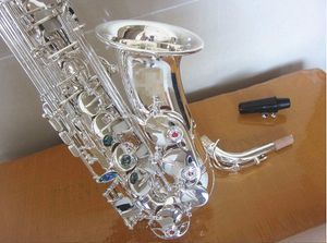 Nowy saksofon altowy znak srebrny srebro E Flat Professional Brand Instrument Musical Instrument Sax with Case