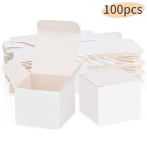 Opakowanie prezentów 100pcs / White Kraft Paper Party Prezent DIY Handicrafts Box Wedding Party