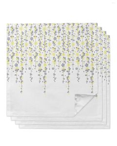 Bord servetkin Cherry Blossom Flower Spring Yellow Grey 4/6/8st Kitchen 50x50cm servetter som serverar rätter Hemtextilprodukter