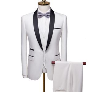 Męskie garnitury Blazers Mężczyźni Autumn Wedding Party Three Piece Spodnie kurtki Zestaw duży rozmiar 5xl 6xl męski płaszcz blezer kamizelka moda Slim Fit Suit 230207