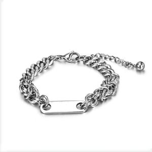 Link Bracelets Chain 2023 Boho Engraved Geometry Cute Stainless Steel Upper Arm Bracelet Accessories Gift For Women Wholesale