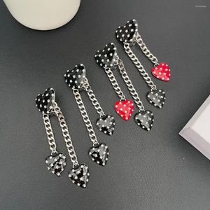 Backs Earrings Strawberry Personality Style Chain Fringe Exaggerated Wind Light Luxury Temperament Ear Clip