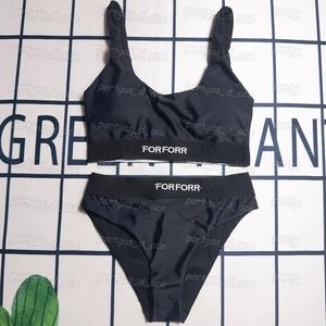 Schwarze Buchstaben Damen Bikinis Bademode Push Up Einteiliger Badeanzug Sexy Split Summer Beach Gepolsterte Badeanzüge