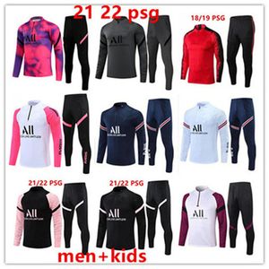 21 22 23 PSGS Mbappe Soccer Jersey Tracksuit 2021 2022 2023 Classic Tystral Training Suit Half Pull Long Sergio Ramos verratti icardi adul