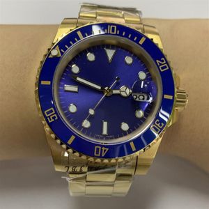 40mm Mens Automatic 116610 Black Blue Green Dail Watches 18k Gold Clasp Ceramic Bezel Stainless Steel Sub Luxury Watch295Y