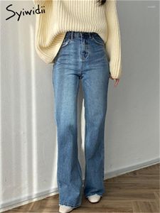 Women's Jeans Yitimoky For Women High Waisted Straight Wide Leg Full Length Vintage Pants Korean Fashion 2023 Fall Winter Casual