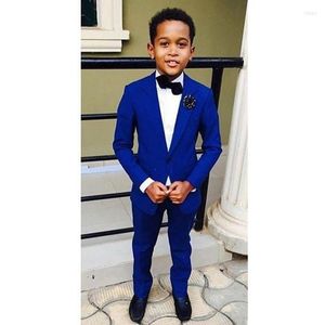 Abiti da uomo Bellissimi pantaloni da giacca 2 pezzi Set Royal Blue Ragazzi per la cena di nozze Bambini formali Smoking per bambini