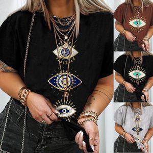 Women's T Shirts Short Sleeve Woman Tshirts Evil Eye Printing Harajuku For Women Fashion Clothing 2023 Summer Funny Graphic Tees Tops