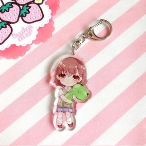 Keychains Kawaii Misaka Mikoto Key Chain Transparent akrylfigurer Pendant Keychain Anime Toaru Kagaku No Railgun Keyring for Fans Gift Fr