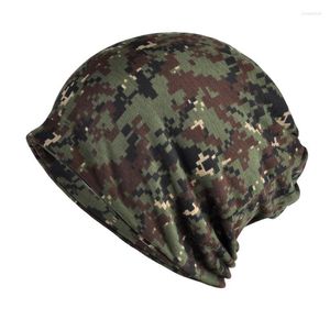Basker enkla kamouflage kvinnor män skallies mössa mode kvinnliga säkring hatt hattar unisex hip-hop stickad varm hatt dam halsduk