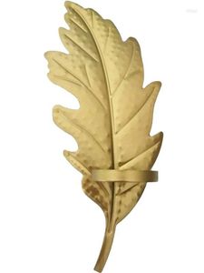 Candle Holders Gold Leaves Wall Sconce With Holder Wrought Iron Tea Light Art Decorations For Bathroom Living