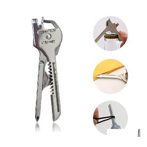 Coltello 6 in 1 Mini Mtifunction Chiave pieghevole Swiss Tech Utili Cacciavite da esterno Apribottiglie Portachiavi Cam Drop Consegna Casa Giardino Dhxhg